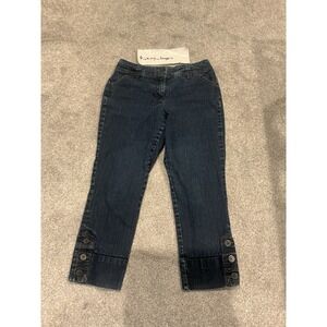 Charter Club Crop/ Capri Dark Blue Denim Jeans size 4P Y2K